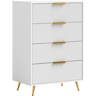 Homcom Cómoda blanca de 4 cajones para dormitorio - Chester Drawer Homcom Cómoda blanca de 4 cajones para dormitorio - Chester Drawer