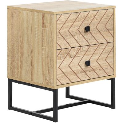 HOMCOM Mesita De Noche Comoda Cajonera De Madera Con 2 Cajones De Dormitorio 48x39,5x60cm HOMCOM Mesita De Noche Comoda Cajonera De Madera Con 2 Cajones De Dormitorio 48x39,5x60cm