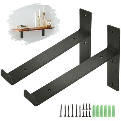 Insma - Juego De 2 Consolas Soporte Estante Pared L.220 Mm 35mm Grosor Negro Insma - Juego De 2 Consolas Soporte Estante Pared L.220 Mm 35mm Grosor Negro