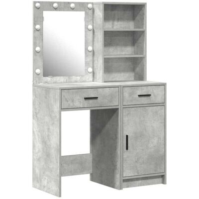 Vidaxl - Conjunto de tocador gris de madera con LED Vidaxl - Conjunto de tocador gris de madera con LED