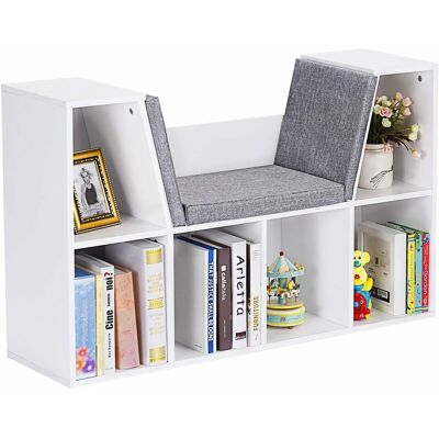 Costway - Librería Estantería Para Libros Con Asiento Biblioteca Mueble Infantil En Hogar Jardín De Infancia Costway - Librería Estantería Para Libros Con Asiento Biblioteca Mueble Infantil En Hogar Jardín De Infancia