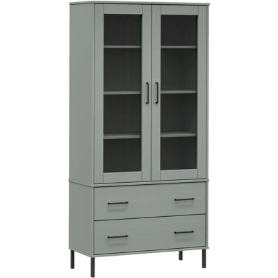 Librería Patas De Metal Oslo Madera Maciza Gris 85x35x172,5cm Vidaxl Librería Patas De Metal Oslo Madera Maciza Gris 85x35x172,5cm Vidaxl