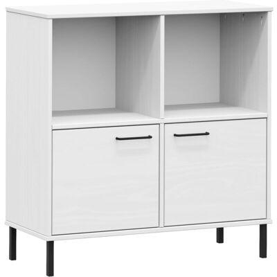 Vidaxl - Librería Patas De Metal Oslo Madera Maciza Blanco 90x35x90,5 Cm Vidaxl - Librería Patas De Metal Oslo Madera Maciza Blanco 90x35x90,5 Cm