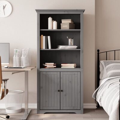 Vidaxl - Librería Bodo Madera Maciza De Pino Gris 82x40x173 Cm Vidaxl - Librería Bodo Madera Maciza De Pino Gris 82x40x173 Cm