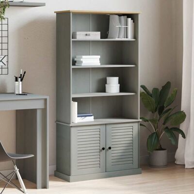 Vidaxl - Librería Vigo Madera Maciza De Pino Gris 85x35x170 Cm Vidaxl - Librería Vigo Madera Maciza De Pino Gris 85x35x170 Cm