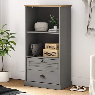 Vidaxl - Librería Vigo Madera Maciza De Pino Gris 60x35x114,5 Cm Vidaxl - Librería Vigo Madera Maciza De Pino Gris 60x35x114,5 Cm
