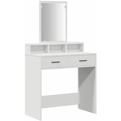 vidaXL Mesa de Maquillaje Blanca - Moderna, Ahorro de espacio con Espejo vidaXL Mesa de Maquillaje Blanca - Moderna, Ahorro de espacio con Espejo