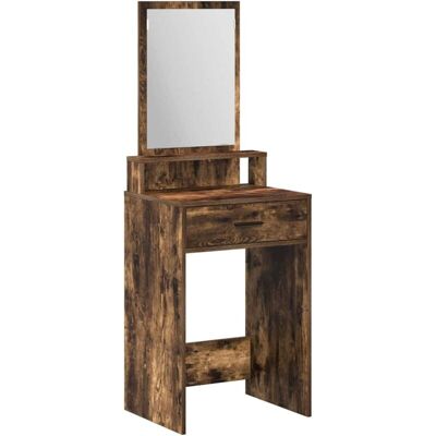 vidaXL Mueble de maquillaje de roble ahumado 50 x 41 x 140 cm - Espejo y tocador vidaXL Mueble de maquillaje de roble ahumado 50 x 41 x 140 cm - Espejo y tocador