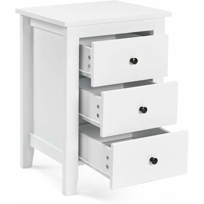 Mesita De Noche Con 3 Cajones Cajonera Moderna Mesita De Noche Para Sala De Estar Dormitorio, Color Blanco - Costway Mesita De Noche Con 3 Cajones Cajonera Moderna Mesita De Noche Para Sala De Estar Dormitorio, Color Blanco - Costway