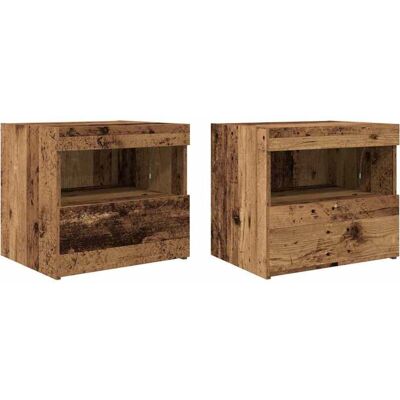 Vidaxl Mesitas de Noche Rústicas - 2 piezas 50x40x45 cm Vidaxl Mesitas de Noche Rústicas - 2 piezas 50x40x45 cm