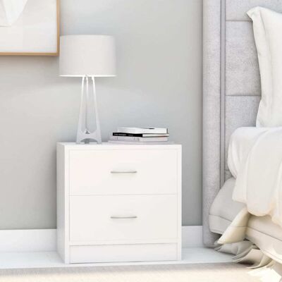 Vidaxl - Mesitas De Noche 2 Uds Madera Contrachapada Blanco 40x30x40 Cm Vidaxl - Mesitas De Noche 2 Uds Madera Contrachapada Blanco 40x30x40 Cm