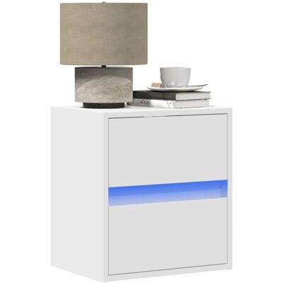 Vidaxl - Mesitas De Noche De Pared Con Luces Led 2 Unidades Blanco Vidaxl - Mesitas De Noche De Pared Con Luces Led 2 Unidades Blanco