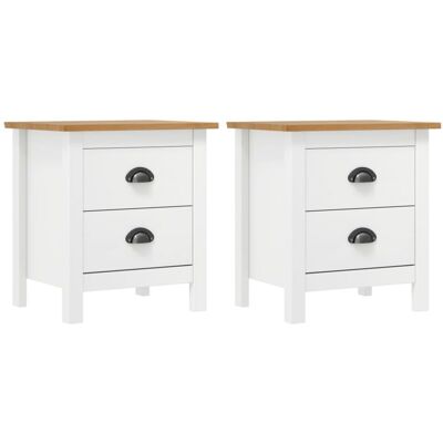 Vidaxl - Mesita Noche Hill 2uds Madera Maciza Pino Blanco 46x35x49,5 Cm Vidaxl - Mesita Noche Hill 2uds Madera Maciza Pino Blanco 46x35x49,5 Cm