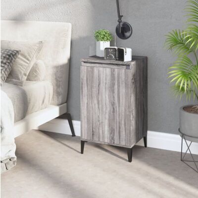 Vidaxl - Mesita De Noche Madera Contrachapada Gris Sonoma 40x35x70 Cm Vidaxl - Mesita De Noche Madera Contrachapada Gris Sonoma 40x35x70 Cm