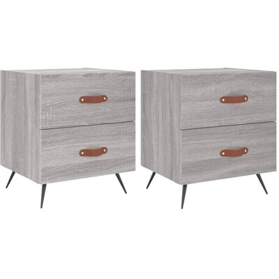 Vidaxl - Mesitas Noche 2 Uds Madera Ingeniería Gris Sonoma 40x35x47,5 Cm Vidaxl - Mesitas Noche 2 Uds Madera Ingeniería Gris Sonoma 40x35x47,5 Cm