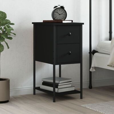 Mesita De Noche Madera De Ingeniería Negro 32x42x70 Cm Vidaxl Mesita De Noche Madera De Ingeniería Negro 32x42x70 Cm Vidaxl