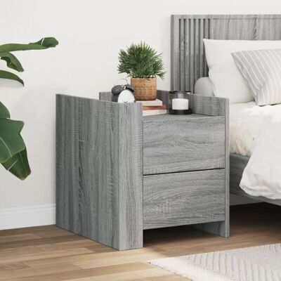 vidaXL Mesita de noche gris Sonoma - Mesita de noche - Noche - Madera de ingeniería vidaXL Mesita de noche gris Sonoma - Mesita de noche - Noche - Madera de ingeniería