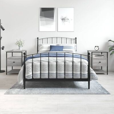 Vidaxl - Mesitas Noche 2 Uds Madera Ingeniería Gris Sonoma 40x42x56 Cm Vidaxl - Mesitas Noche 2 Uds Madera Ingeniería Gris Sonoma 40x42x56 Cm