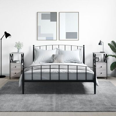 Mesitas Noche 2 Uds Madera Ingeniería Gris Sonoma 34x35,5x70 Cm Vidaxl Mesitas Noche 2 Uds Madera Ingeniería Gris Sonoma 34x35,5x70 Cm Vidaxl