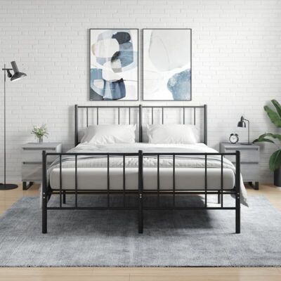 Vidaxl - Mesita De Noche 2 Uds Madera Ingeniería Gris Sonoma 40x35x50 Cm Vidaxl - Mesita De Noche 2 Uds Madera Ingeniería Gris Sonoma 40x35x50 Cm