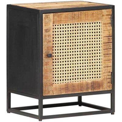 Mesita De Noche Madera De Mango Rugosa Caña Natural 40x30x50cm Vidaxl Mesita De Noche Madera De Mango Rugosa Caña Natural 40x30x50cm Vidaxl