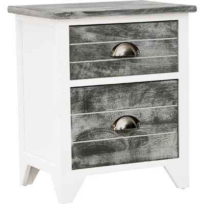 Vidaxl - Mesita De Noche Madera De Paulownia Gris Y Blanca 38x28x45 Cm Vidaxl - Mesita De Noche Madera De Paulownia Gris Y Blanca 38x28x45 Cm