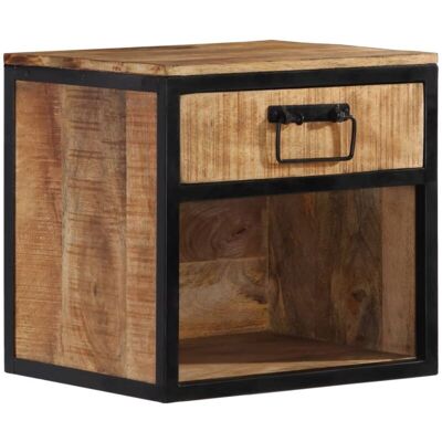 vidaXL Mesita de noche de madera de mango - Muebles de dormitorio vidaXL Mesita de noche de madera de mango - Muebles de dormitorio