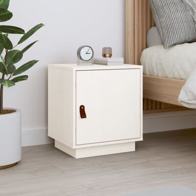 Vidaxl - Mesita De Noche Madera Maciza De Pino Blanca 40x34x45 Cm Vidaxl - Mesita De Noche Madera Maciza De Pino Blanca 40x34x45 Cm