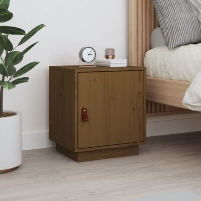 Vidaxl - Mesita De Noche Madera Maciza De Pino Marrón Miel 40x34x45 Cm Vidaxl - Mesita De Noche Madera Maciza De Pino Marrón Miel 40x34x45 Cm