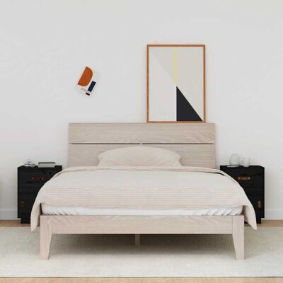 Vidaxl - Mesitas De Noche 2 Uds Madera Maciza De Pino Negro 40x34x55 Cm Vidaxl - Mesitas De Noche 2 Uds Madera Maciza De Pino Negro 40x34x55 Cm