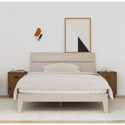 Vidaxl - Mesitas De Noche 2 Uds Madera De Pino Marrón Miel 40x34x55 Cm Vidaxl - Mesitas De Noche 2 Uds Madera De Pino Marrón Miel 40x34x55 Cm