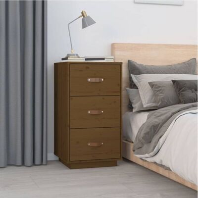 Vidaxl - Mesita De Noche Madera Maciza De Pino Marrón Miel 40x40x75 Cm Vidaxl - Mesita De Noche Madera Maciza De Pino Marrón Miel 40x40x75 Cm