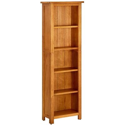 Vidaxl - Estantería De 5 Niveles De Madera Maciza De Roble 45x22x140 Cm Vidaxl - Estantería De 5 Niveles De Madera Maciza De Roble 45x22x140 Cm