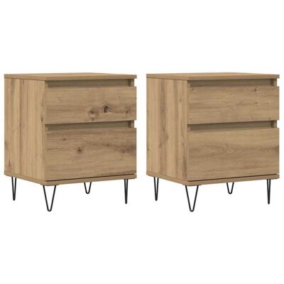 Mesitas De Noche 2 Uds Madera Roble Artisian 40x35x50 Cm Vidaxl Mesitas De Noche 2 Uds Madera Roble Artisian 40x35x50 Cm Vidaxl