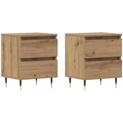 Mesitas de Noche Vidaxl 2 piezas Roble Macizo 40x35x50 cm Madera Mesitas de Noche Vidaxl 2 piezas Roble Macizo 40x35x50 cm Madera