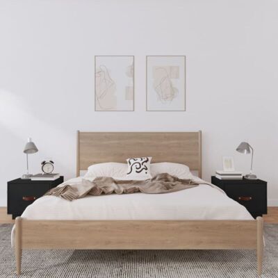 Vidaxl - Mesitas De Noche 2 Uds Madera Maciza De Pino Negro 40x34x35 Cm Vidaxl - Mesitas De Noche 2 Uds Madera Maciza De Pino Negro 40x34x35 Cm