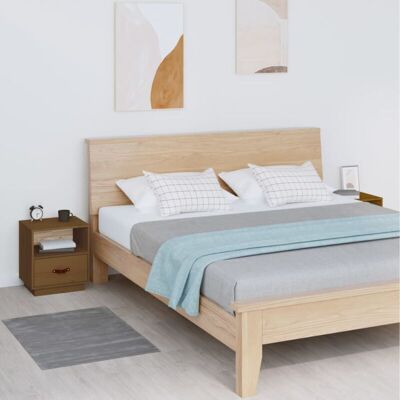 Vidaxl - Mesitas De Noche 2 Uds Madera De Pino Marrón Miel 40x34x45 Cm Vidaxl - Mesitas De Noche 2 Uds Madera De Pino Marrón Miel 40x34x45 Cm