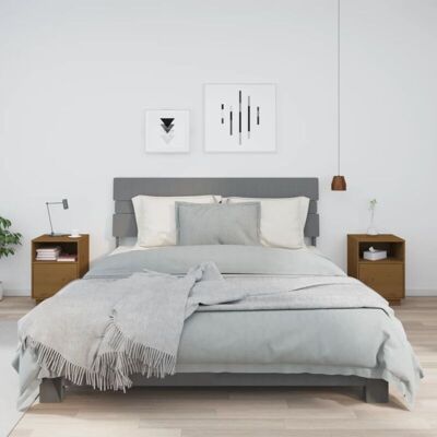 Vidaxl - Mesitas De Noche 2 Uds Madera De Pino Marrón Miel 40x34x55 Cm Vidaxl - Mesitas De Noche 2 Uds Madera De Pino Marrón Miel 40x34x55 Cm