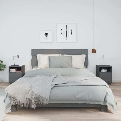 Vidaxl - Mesitas De Noche 2 Uds Madera Maciza De Pino Gris 40x34x55 Cm Vidaxl - Mesitas De Noche 2 Uds Madera Maciza De Pino Gris 40x34x55 Cm