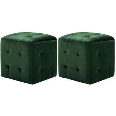 Vidaxl - Mesitas De Noche 2 Unidades Terciopelo Verde 30x30x30 Cm Vidaxl - Mesitas De Noche 2 Unidades Terciopelo Verde 30x30x30 Cm