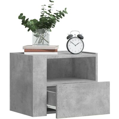 vidaXL Mesitas de Noche de Pared - 2 uds Gris Hormigón - Mesitas de noche vidaXL Mesitas de Noche de Pared - 2 uds Gris Hormigón - Mesitas de noche