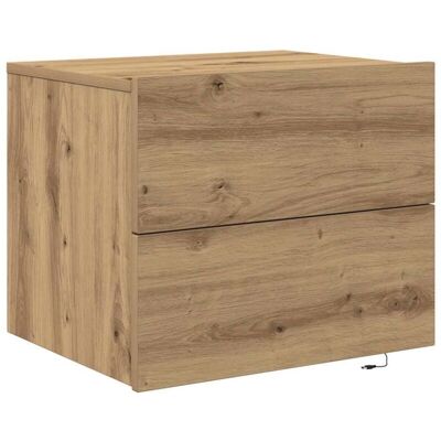 vidaXL Mesita de noche de roble macizo Artisan Madera Marrón - Mesita vidaXL Mesita de noche de roble macizo Artisan Madera Marrón - Mesita