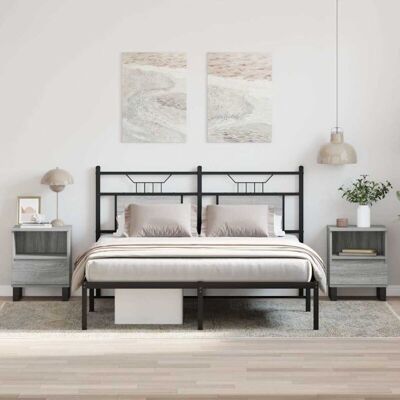 Vidaxl - Mesita De Noche 2 Uds Madera Ingeniería Gris Sonoma 40x35x50 Cm Vidaxl - Mesita De Noche 2 Uds Madera Ingeniería Gris Sonoma 40x35x50 Cm
