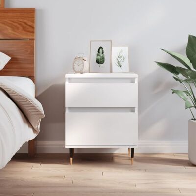 Vidaxl - Mesita De Noche Madera Contrachapada Blanco 40x35x50 Cm Vidaxl - Mesita De Noche Madera Contrachapada Blanco 40x35x50 Cm
