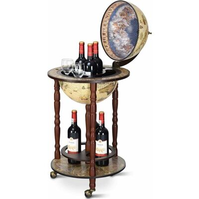 Costway - Minibar Globo Terráqueo Botellero Diseño Retro Estante Del Vino Cóctel Whisky Bar Carrito De Bar Con Ruedas Multicolor Costway - Minibar Globo Terráqueo Botellero Diseño Retro Estante Del Vino Cóctel Whisky Bar Carrito De Bar Con Ruedas Multicolor