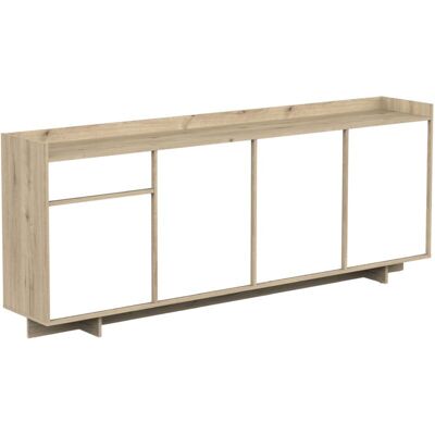 Miroytengo - Aparador Lead 1 Cajón 4 Puertas 3 Estantes Roble Artisan Y Blanco Melamina 210 Cm Salón Moderno Miroytengo - Aparador Lead 1 Cajón 4 Puertas 3 Estantes Roble Artisan Y Blanco Melamina 210 Cm Salón Moderno