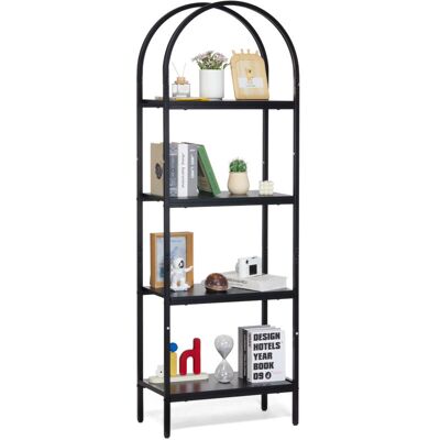 Mophorn - Estantería De Metal De 4 Niveles Con Forma Arqueada De Estilo Industrial, Pequeña Pero Que Ofrece Almacenamiento Rústico Para Áreas De Estar. Mophorn - Estantería De Metal De 4 Niveles Con Forma Arqueada De Estilo Industrial, Pequeña Pero Que Ofrece Almacenamiento Rústico Para Áreas De Estar.
