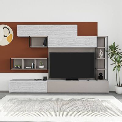 WEBMARKETPOINT Mueble Alto Tronador 260 Cm. Moca Claro Y Blanco Antiguo Mtv234464 WEBMARKETPOINT Mueble Alto Tronador 260 Cm. Moca Claro Y Blanco Antiguo Mtv234464