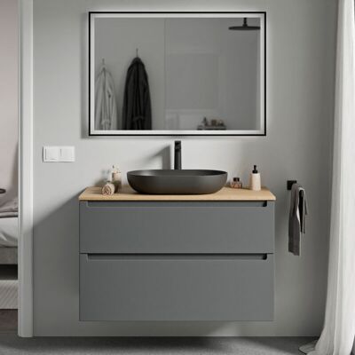 Mueble Bajo Lavabo Vireo 80cm Para Lavabo Sobre Encimera - Color A Elegir:matt Anthracite, Eiche Honiggold - Bernstein Mueble Bajo Lavabo Vireo 80cm Para Lavabo Sobre Encimera - Color A Elegir:matt Anthracite, Eiche Honiggold - Bernstein