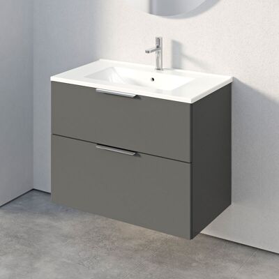 Bernstein - Mueble de baño - tim 80cm, gris antracita mate, cromo Bernstein - Mueble de baño - tim 80cm, gris antracita mate, cromo